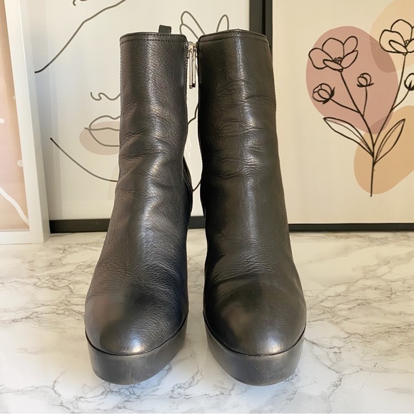 Donald J Pliner Milan Platform Leather Heeled Ankle Boots 10 - Picture 4 of 13